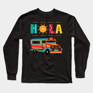 HOLA BUS MEXICO HAPPY COLOURS Long Sleeve T-Shirt